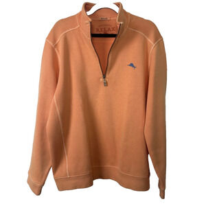 Tommy Bahama Relax Men's Coral Quarter Zip Pullover Sweatshirt Size Large D33